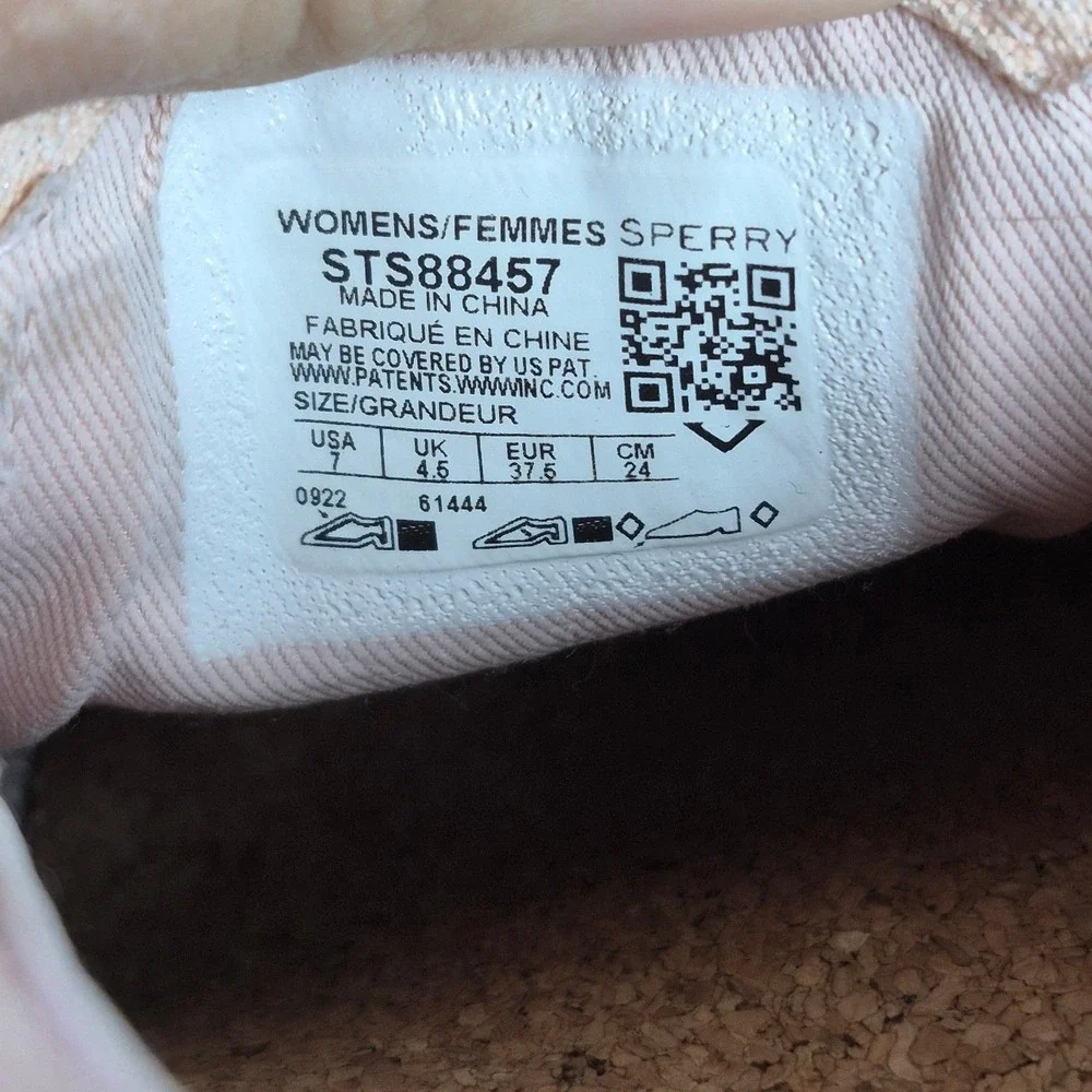 Sperry Crest Light Pink Slip On Sneakers  Womens 7 Comfort Beach Coastal Preppy